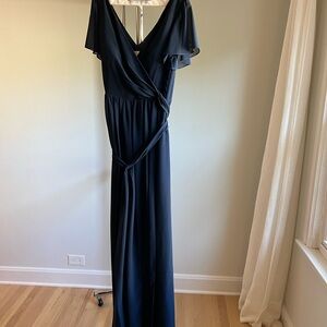 Revelry, full length chiffon faux wrap dress fully lined
